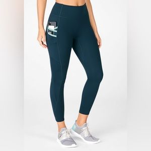 Fabletics Dark Blue Leggings With Leg Pocket Trinity Motion365 High-Waisted 7/8